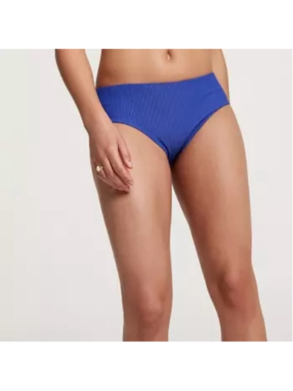 Calia mid rise ribbed bikini bottom blue size small sw33